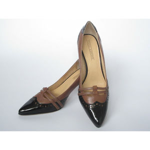 circa joan david adrine women shoes black/brown heels size 5.5 M